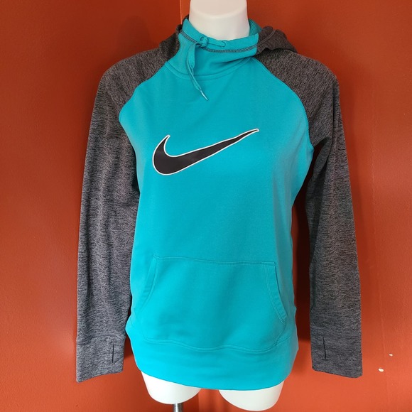Nike Hoodie Teal and Gray Women's Large - Picture 1 of 5
